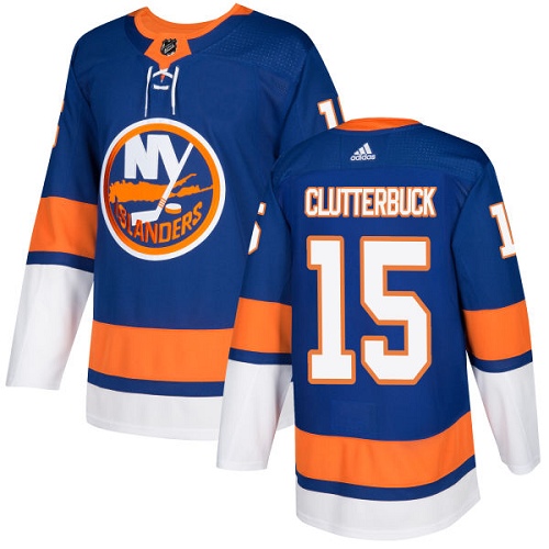 Adidas Men NEW York Islanders #15 Cal Clutterbuck Royal Blue Home Authentic Stitched NHL Jersey